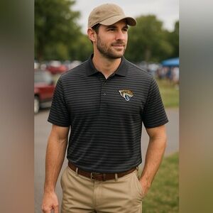 Antigua Jacksonville Jaguars Stripe Performance Golf AFC Duval Officecore Polo